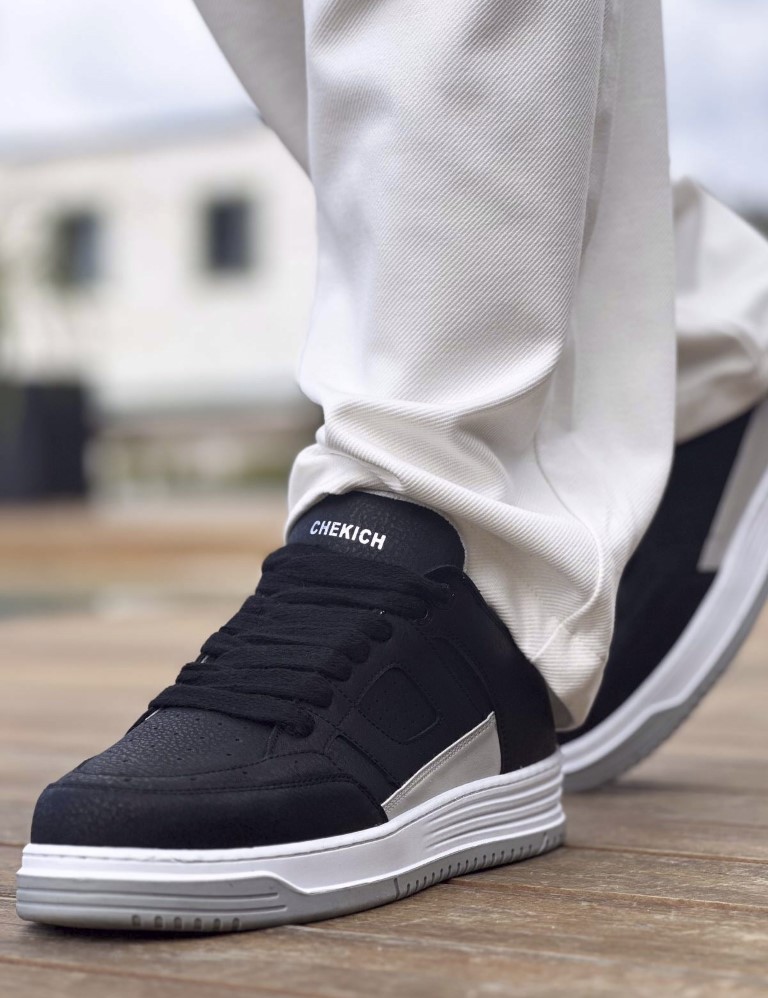 Ανδρικά μαύρα- γκρι Sneakers με λαστιχένια σόλα CH2410 φωτογραφία